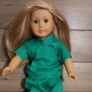American Girl Doll 2014 Dirty Blonde Hair 18" Tall Aftermarket Scrubs